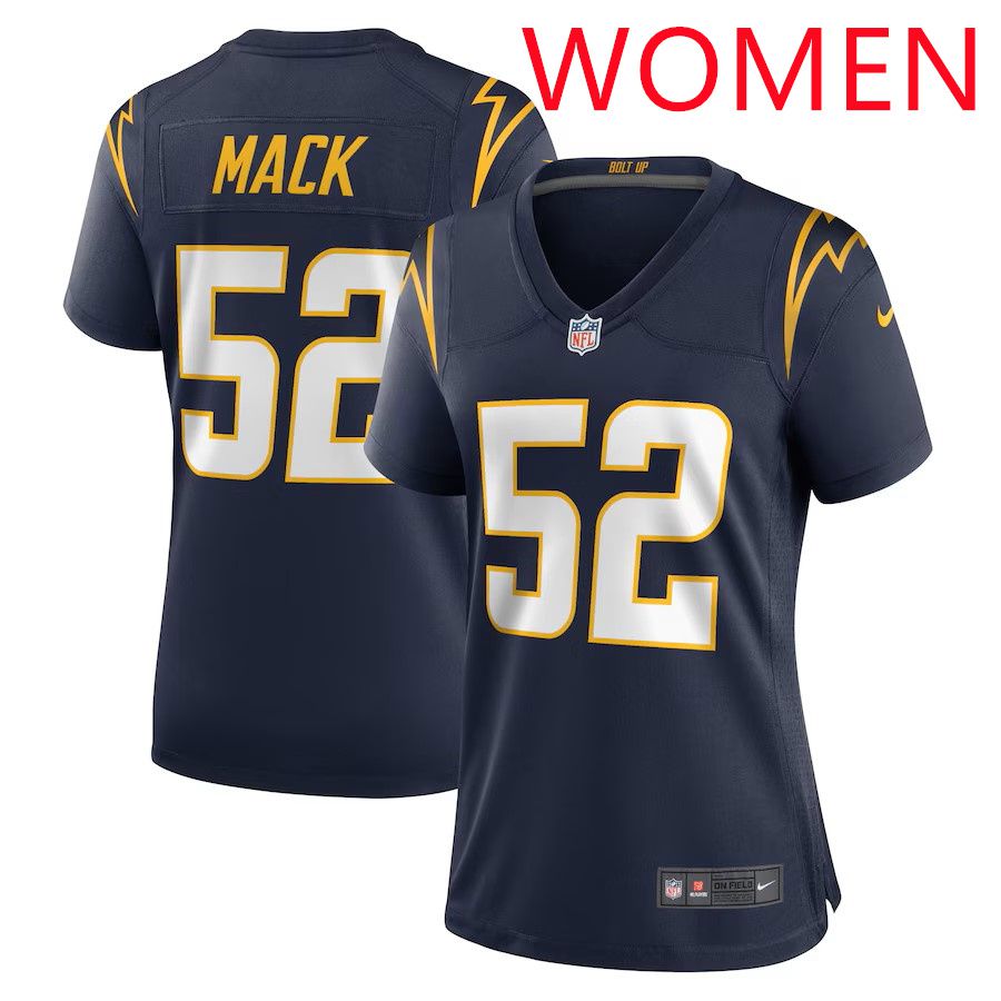 Women Los Angeles Chargers #52 Khalil Mack 2025 Nike Navy Alternate Game NFL Jersey->women nfl jersey->Women Jersey